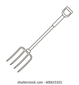 Metal garden forks with plastic handle for working with hay.Farm and gardening single icon in outline style vector symbol stock illustration.