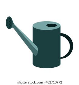 metal garden watering can isolated on white background. Garden tools watering can vector illustration.
