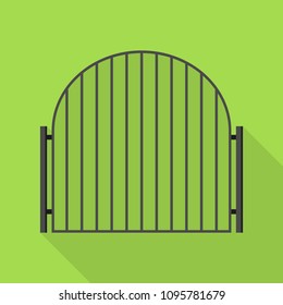 Metal gate icon. Flat illustration of metal gate vector icon for web design