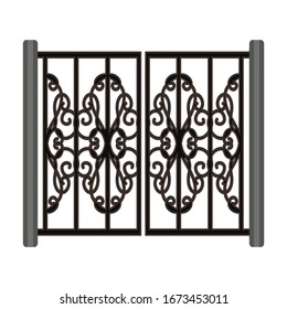 Metal gate vector icon.Cartoon vector icon isolated on white background metal gate.