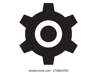 Metal gear cog. Wheel symbol, machine engine element.  Isolated elements on white background.