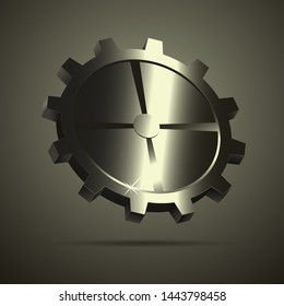 Metal gear on the background. Vector illustration.