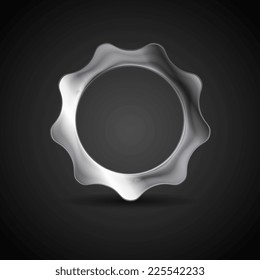 Metal gear. Steel cogwheel. Vector illustration