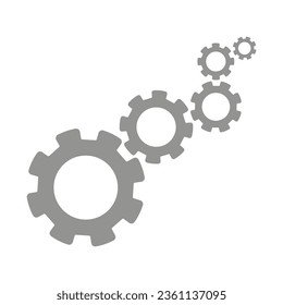 metal gear stylized in flat style, vector illustration