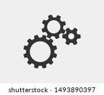 Metal gears and cogs vector. Gear icon flat design. Mechanism wheels logo. Cogwheel concept template.
