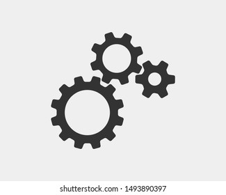 Металлические шестерни и шестерни вектор. Плоский дизайн значка шестерни. Логотип колес механизма. Шаблон концепции зубчатого колеса.