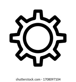 Metal gears and cogs vector. Gear icon flat design. Mechanism wheels logo on white background