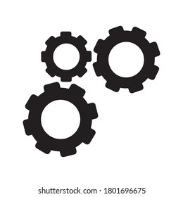 Metal gears and cogs vector. Gear icon flat design. Mechanism wheels logo