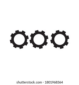 Metal gears and cogs vector. Gear icon flat design. Mechanism wheels logo