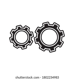 Metal gears and cogs vector. Gear icon flat design. Mechanism wheels logo