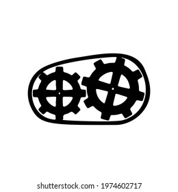 Metal gears and cogs vector. Gear icon flat design. Mechanism wheels logo. Cogwheel concept template.