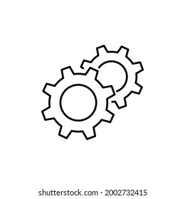 Vector de engranajes metálicos y cogs. Diseño plano de icono de engranaje. Logo de las ruedas del mecanismo. Plantilla de concepto CogWheel.