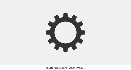 Metal gears and cogs vector. Gear icon flat design. Mechanism wheels logo. Cogwheel concept template.