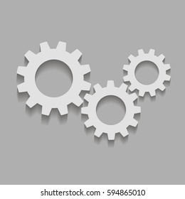 Metal gears. Factory gears vector icon. Mechanical gear. The image of the gear. Machine gear. Cogwheel gear