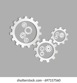 Metal gears. Factory gears vector icon. Mechanical gear. The image of the gear. Machine gear. Cogwheel gear