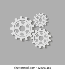Metal gears set. Factory gears vector icon. Mechanical gear. The image of the gear. Machine gear. Cogwheel gear