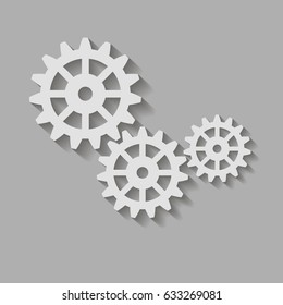Metal gears set. Factory gears vector icon. Mechanical gear. The image of the gear. Machine gear. Cogwheel gear