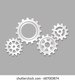 Metal gears set. Factory gears vector icon. Mechanical gear. The image of the gear. Machine gear. Cogwheel gear
