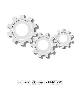 Metal gears set. Factory gears vector icon. Mechanical gear. The image of the gear. Machine gear. Cogwheel gear