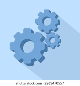 Vector de engranajes y engranajes metálicos. Icono de asistencia al cliente. Concepto de ingeniería de apoyo técnico. Diseño plano de icono de engranaje. Logo de la rueda del mecanismo. Plantilla de concepto de engranajes. Arreglo.