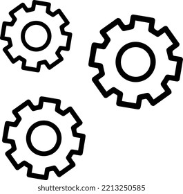 Vector de engranajes y engranajes metálicos. Icono de engranaje de diseño plano. Logo de las ruedas del mecanismo. Plantilla de concepto de rueda de engranajes.