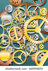 Metal gearwheel graphic vector