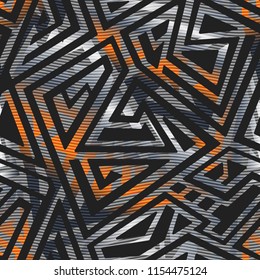Metal Geometric Pattern With Carbon Effect (eps 10 Vector File)