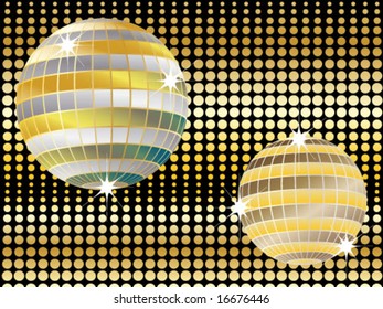 metal globes on dots background