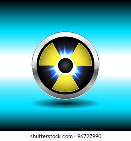 Metal glowing radiation icon, vector illustration, eps10