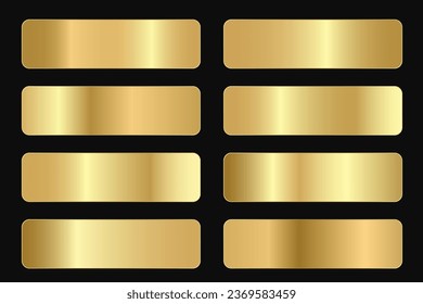 Metal Gold Bronze gradient vector set