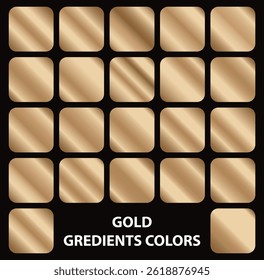 Metal Gold and Bronze Gradient Vector Set – Elegant Metallic Gradient Collection