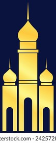 Metall Gold Islamische Moschee Clipart Element Illustration für Druck Tapete Hintergrund Vorlage Kunstwerk