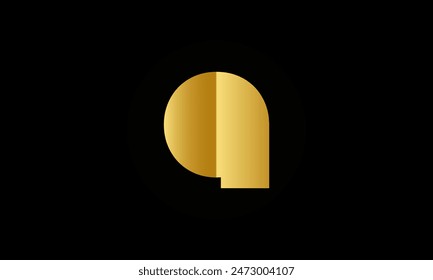 Metal gold Q alphabet letter logo icon design.