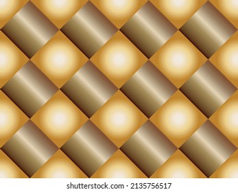 metal gold texture. Golden abstract background with square details. Seamless pattern with golden tiles , shiny and volume effect