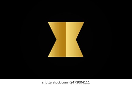 Metal gold X alphabet letter logo icon design.