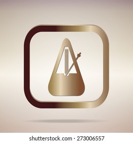 metal golden musical metronome icon element design.Vector EPS 10
