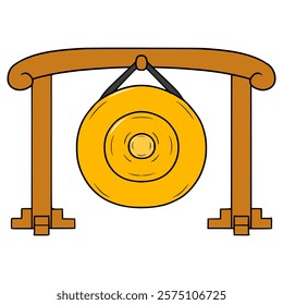 metal gong illustration hand drawn isolated vector
