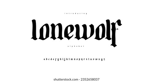 Metal Gothic lowercase bold distracted blackletter font