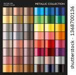 Metal gradient. Color set. Metallic color. Metallic gradient. Gold, silver, pearl, bronze palette. Color collection. Steel, iron, aluminium, tin. Holographic background template, screen, mobile.
