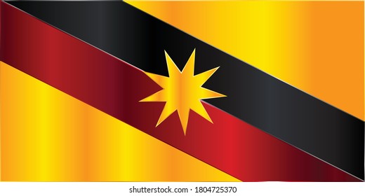 Metal Gradient Effect Of Sarawak Flag