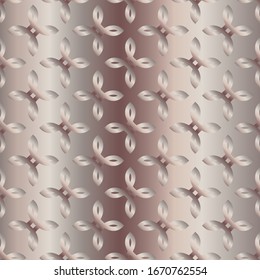 Metal gradient flower pattern. Abstract modern vector background. Shiny metallic wallpaper.