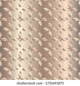 Metal gradient flower pattern. Abstract modern vector background. Shiny metallic wallpaper.