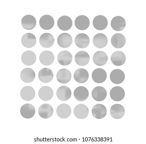 Metal gradient set with modern abstract backgrounds. Grey fluid covers for calendar, brochure, invitation, cards. Template with round gradient set for screens and mobile app.