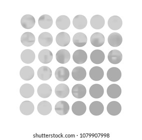 Metal gradient set with modern abstract backgrounds. Grey fluid covers for calendar, brochure, invitation, cards. Template with round gradient set for screens and mobile app.