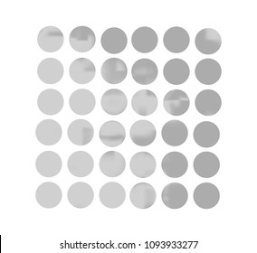 Metal gradient set with modern abstract backgrounds. Grey fluid covers for calendar, brochure, invitation, cards. Template with round gradient set for screens and mobile app.