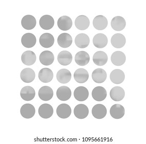 Metal gradient set with modern abstract backgrounds. Grey fluid covers for calendar, brochure, invitation, cards. Template with round gradient set for screens and mobile app.