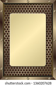 metal grate with metallic plaque
