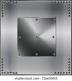 metal gray background with opening
