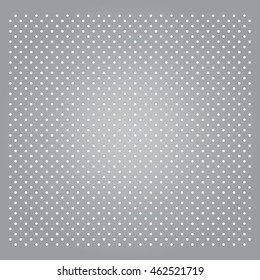 metal or gray perforated sheet with real transparent hole cut, vector illustration