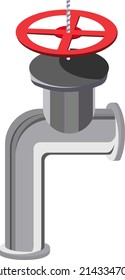 Metal grey water pump, illustration, vector on a white background.